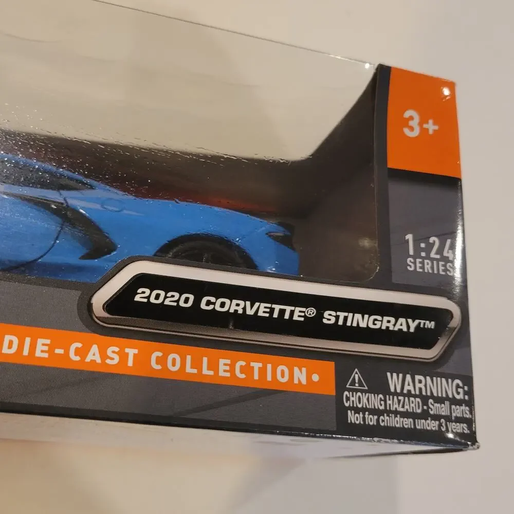 Motormax Timeless Legends 1:24 Corvette C8 Stingray 2020 Blue Diecast Car New